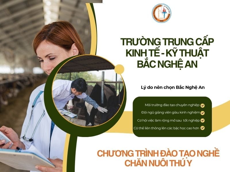 Trường Trung Cấp Kinh Tế - Kỹ Thuật Bắc Nghệ An tự hào là một trong những đơn vị uy tín trong lĩnh vực đào tạo nghề chăn nuôi thú y